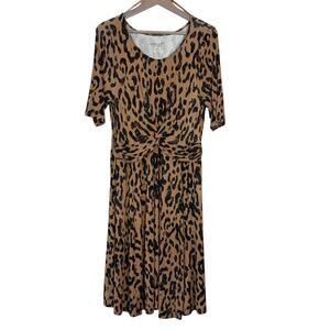 Torrid Women’s Tan & Black Animal Print Dress Super Soft Jersey Size 0 (Large)